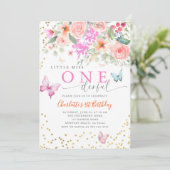 Invitation Little Miss Onederful Butterfly Girl 1er anniversa (Debout devant)