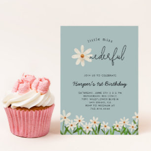Invitation Little Miss ONEderful Daisy 1er Anniversaire