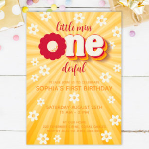 Invitation Little Miss ONEderful Daisy 1er Anniversaire Party