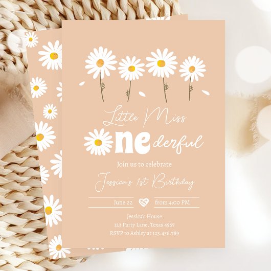 Invitation Little Miss Onederful Daisy Sand Premier anniversa