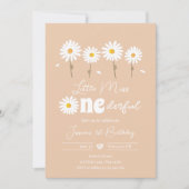 Invitation Little Miss Onederful Daisy Sand Premier anniversa (Devant)