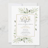 Invitation Little Miss ONEderful Elegant Photo Premier annive (Devant)