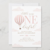 Invitation Little Miss Onederful Hot Air Balloon 1er annivers (Devant)