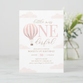 Invitation Little Miss Onederful Hot Air Balloon 1er annivers (Debout devant)