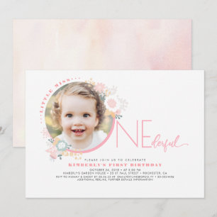 Invitation Little Miss ONEderful mignonne 1er anniversaire Ph