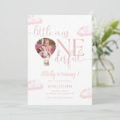 Invitation Little Miss Onederful Photo Balloon 1er anniversai (Debout devant)