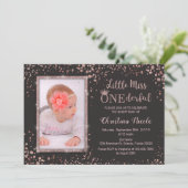 Invitation "Little Miss Onederful" Photo Chic Premier Anniver (Debout devant)