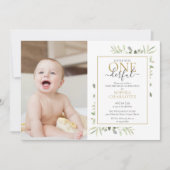 Invitation Little Miss ONEderful Photo mignonne fille 1er ann (Devant)