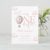 Invitation Little Miss Onederful Pink Balloon 1er Anniversair (Debout devant)