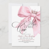 Invitation Little Miss ONEderful Pink Bow 1st Birthday Party (Devant)