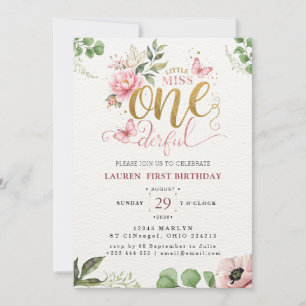 Invitation Little Miss ONEderful Premier Anniversaire