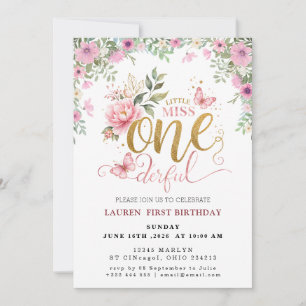 Invitation Little Miss ONEderful Premier Anniversaire