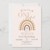 Invitation Little Miss ONEderful Rainbow Birthday Party (Devant)