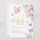 Invitation Little Miss Onederful Sunny Floral 1er anniversair (Devant)