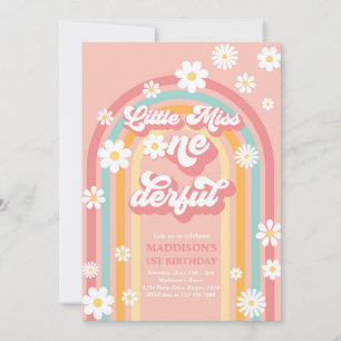 Invitation Little Miss Onederful Super Arc-en-ciel 1er annive