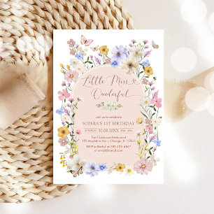 Invitation Little Miss ONEderful Wildflower 1er Anniversaire