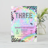 Invitation Little Miss Threenage Léopard Arc-en-Ciel 3ème Ann (Debout devant)