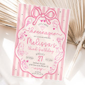 Invitation Little Miss Threenager Coquette Bow