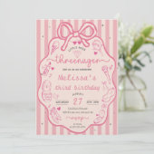 Invitation Little Miss Threenager Coquette Bow (Debout devant)
