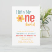 Invitation Little Mister Onederful Retro Super First (Debout devant)
