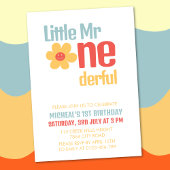 Invitation Little Mister Onederful Retro Super First