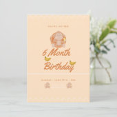 Invitation Little Monkey 6 Month Birthday (Debout devant)