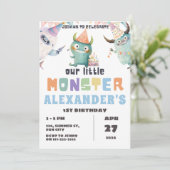 Invitation Little Monster 1er 2e 3e 4e 5e anniversaire (Debout devant)