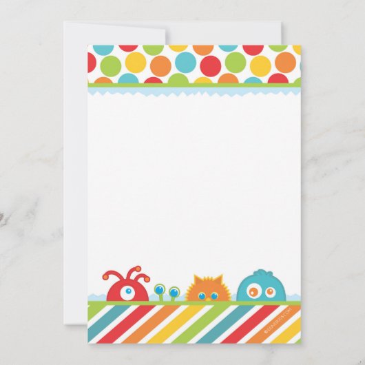 Invitation Little Monster 1er premier anniversaire (Dos)