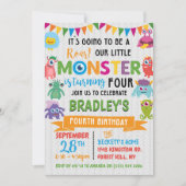 Invitation Little Monster 4e anniversaire (Devant)