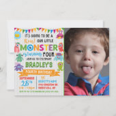 Invitation Little Monster 4e anniversaire Photo (Devant)