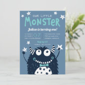 Invitation Little Monster Anniversaire de enfant Party (Debout devant)