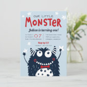 Invitation Little Monster Anniversaire de enfant Party (Debout devant)