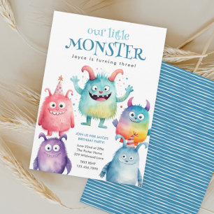 Invitation Little Monster Anniversaire de enfant Party