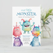 Invitation Little Monster Anniversaire de enfant Party (Debout devant)