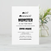 Invitation Little Monster Baby Shower Typography Design (Debout devant)