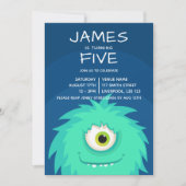 Invitation Little Monster Blue (Devant)