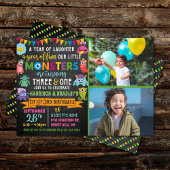 Invitation Little Monster Chalkboard 1er et 3e anniversaire c