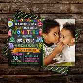 Invitation Little Monster Chalkboard 1er et 4e anniversaire c