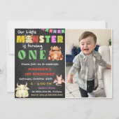 Invitation Little Monster Thème 1er anniversaire (Devant)