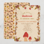 Invitation Little Mushroom Automne 1er anniversaire (Devant / Derrière)
