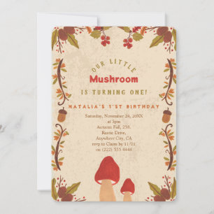 Invitation Little Mushroom Automne 1er anniversaire