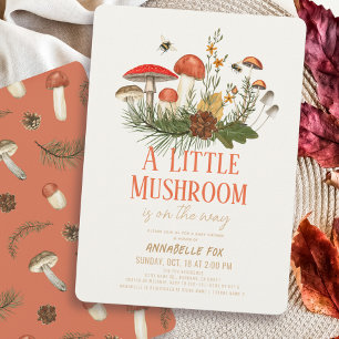 Invitation Little Mushroom Automne Baby shower d'automne