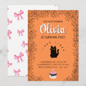 Invitation Little Nice Chat fête d'anniversaire (Devant / Derrière)