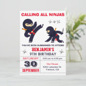 Invitation Little Ninja Warrior Anniversaire de enfant Party (Debout devant)