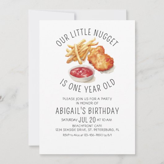 Invitation Little Nugget 1er anniversaire (Devant)