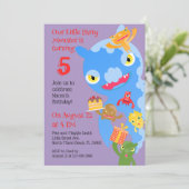 Invitation Little Party Monster and confetti Anniversaire Par (Debout devant)