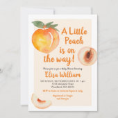 Invitation Little Peach on the Way Baby shower (Devant)