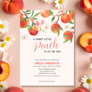 Invitation Little Peach on the Way Peach Theme Baby shower