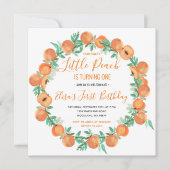 Invitation Little Peach tourne un anniversaire (Devant)