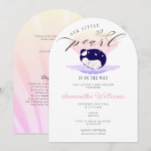 Invitation Little Pearl Beach Océan Sous Le Baby shower De Me (Devant / Derrière)